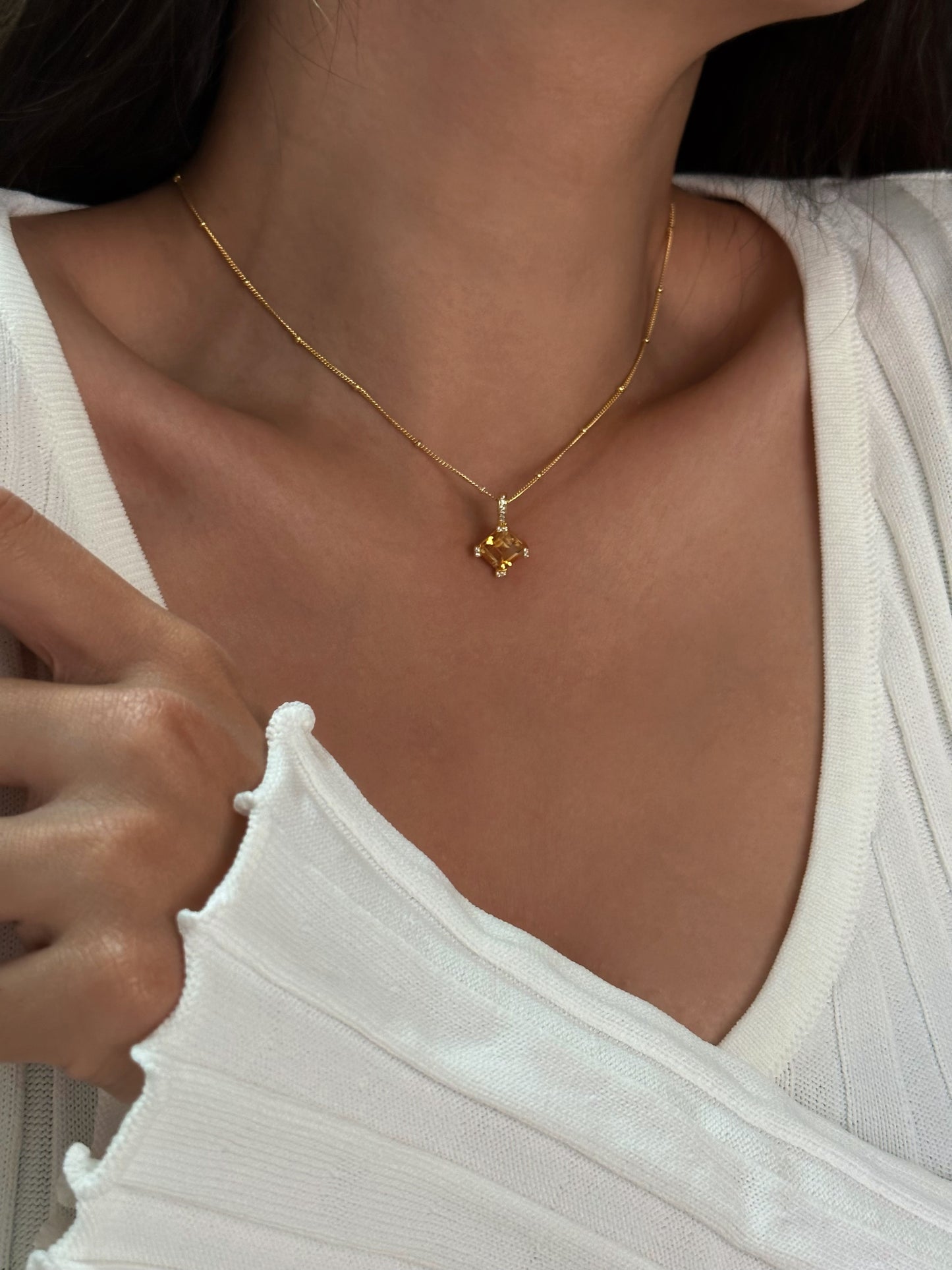 Soleil Yellow Crystal Necklace