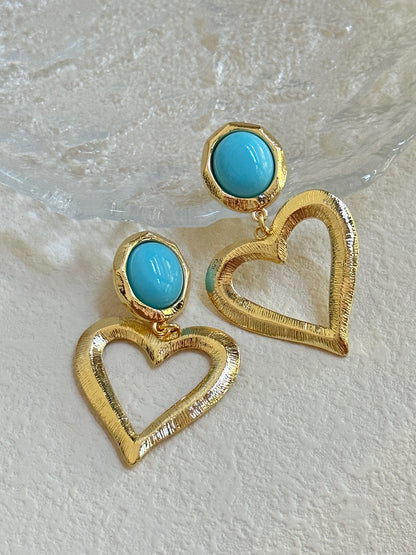 Noémie Heart Pendant Drop Earrings