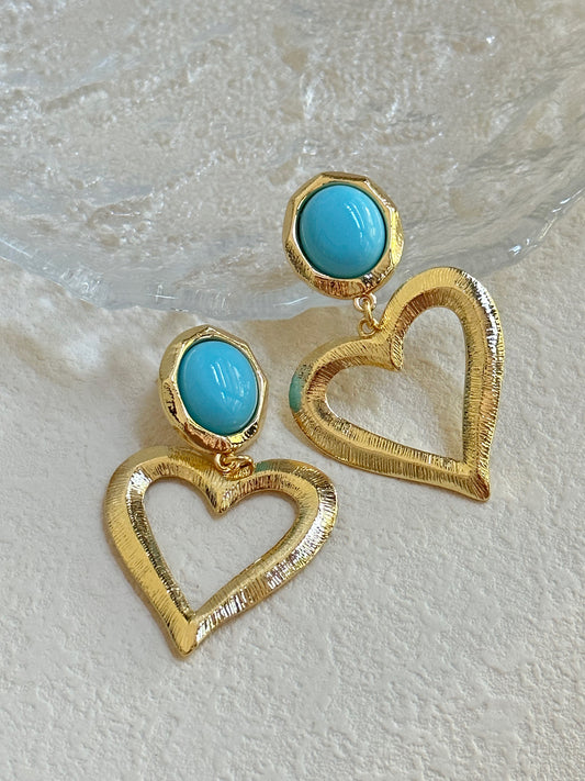 Noémie Heart Pendant Drop Earrings