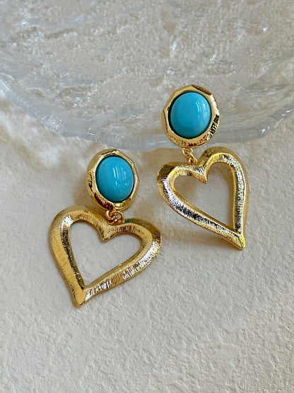 Noémie Heart Pendant Drop Earrings